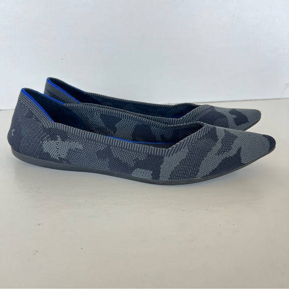 ROTHY’S The Point Gray Camouflage Print Pointed Toe Slip On Ballet Flats Sz 9.5 - Picture 4 of 13